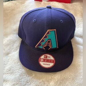 Arizona purpleish Blue Snapback Cap with Teal and Brown Logo